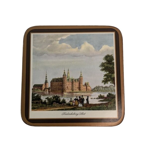 Pimpernel Danish Castles Coaster Set of 6 Cork Acrylic Made in England Vintage - Picture 7 of 11
